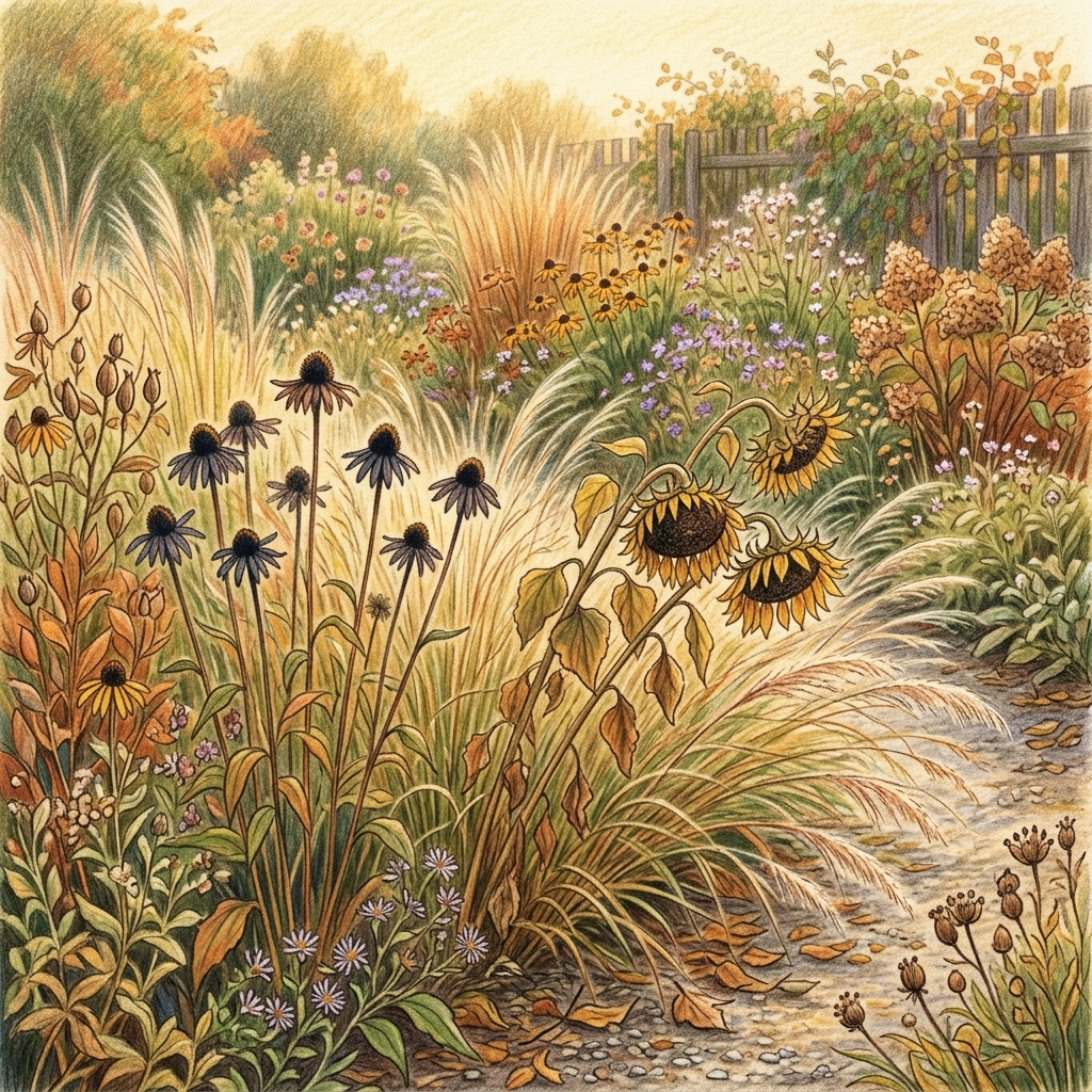 A garden in early autumn
