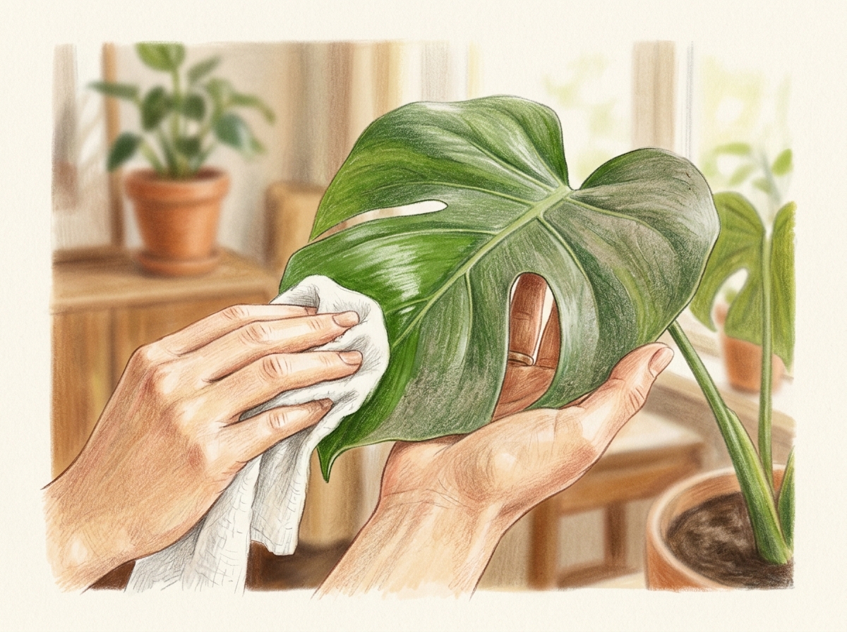 Wipe Houseplant Leaves for Autumn Light
