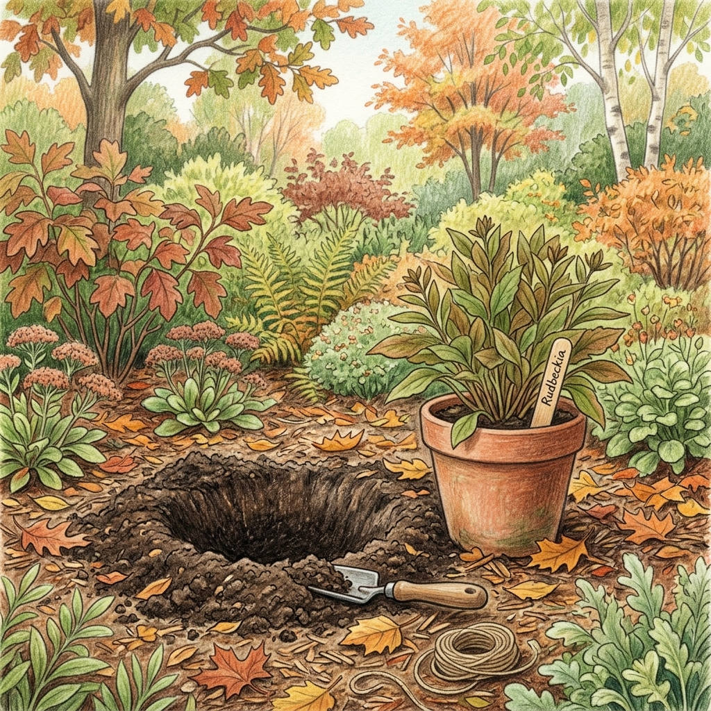 A garden in early autumn