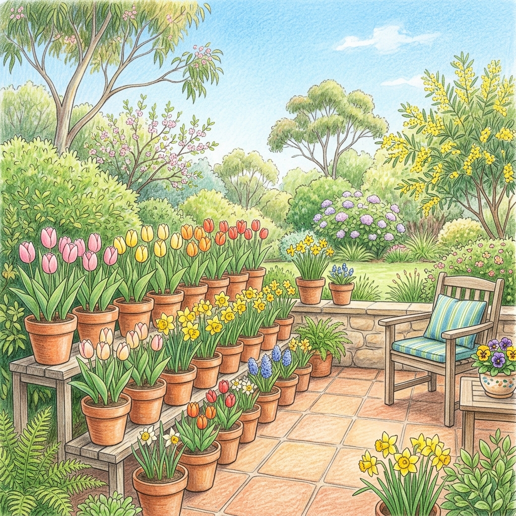 A garden in early spring