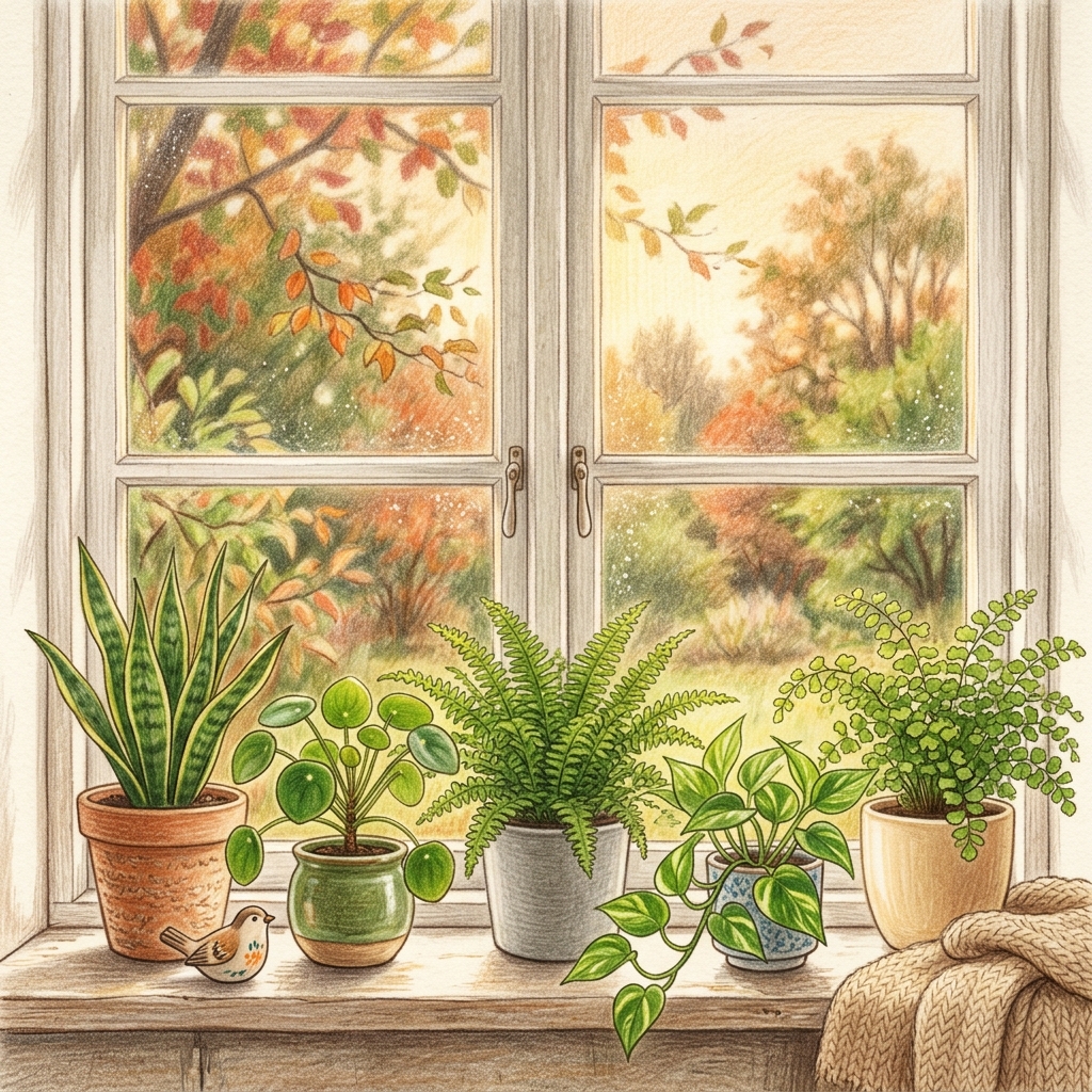 A garden in mid autumn
