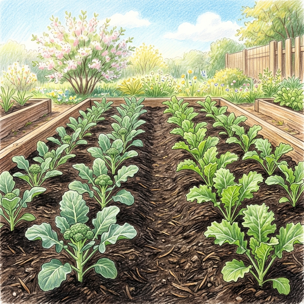A garden in mid spring