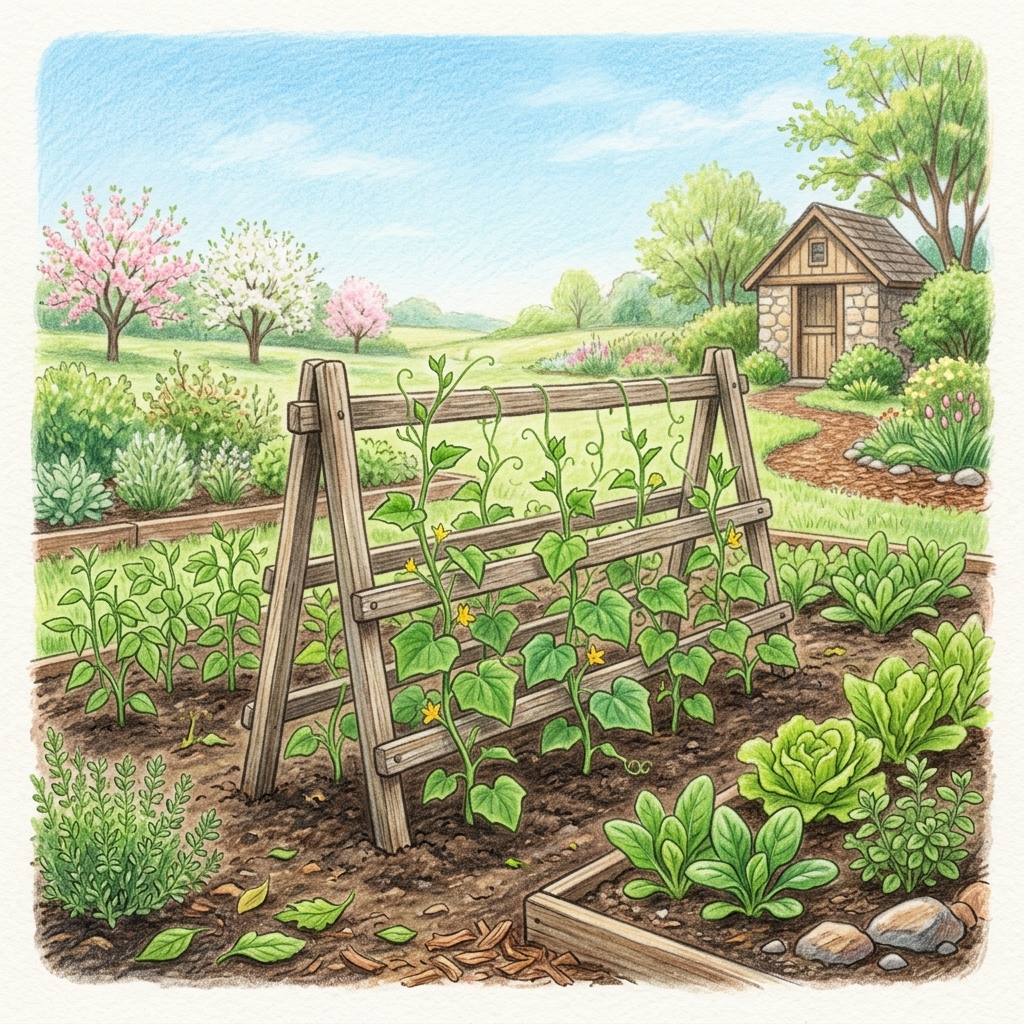 A garden in mid spring
