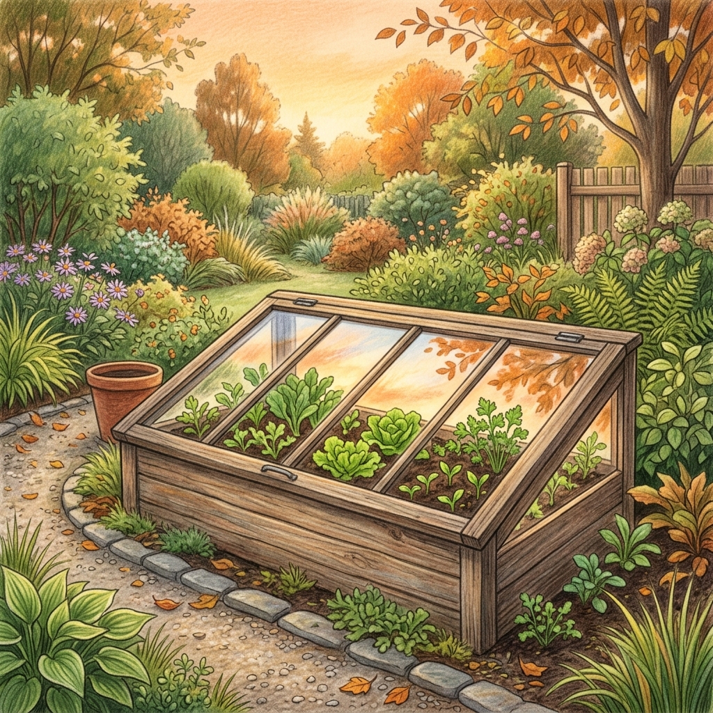 A garden in mid autumn
