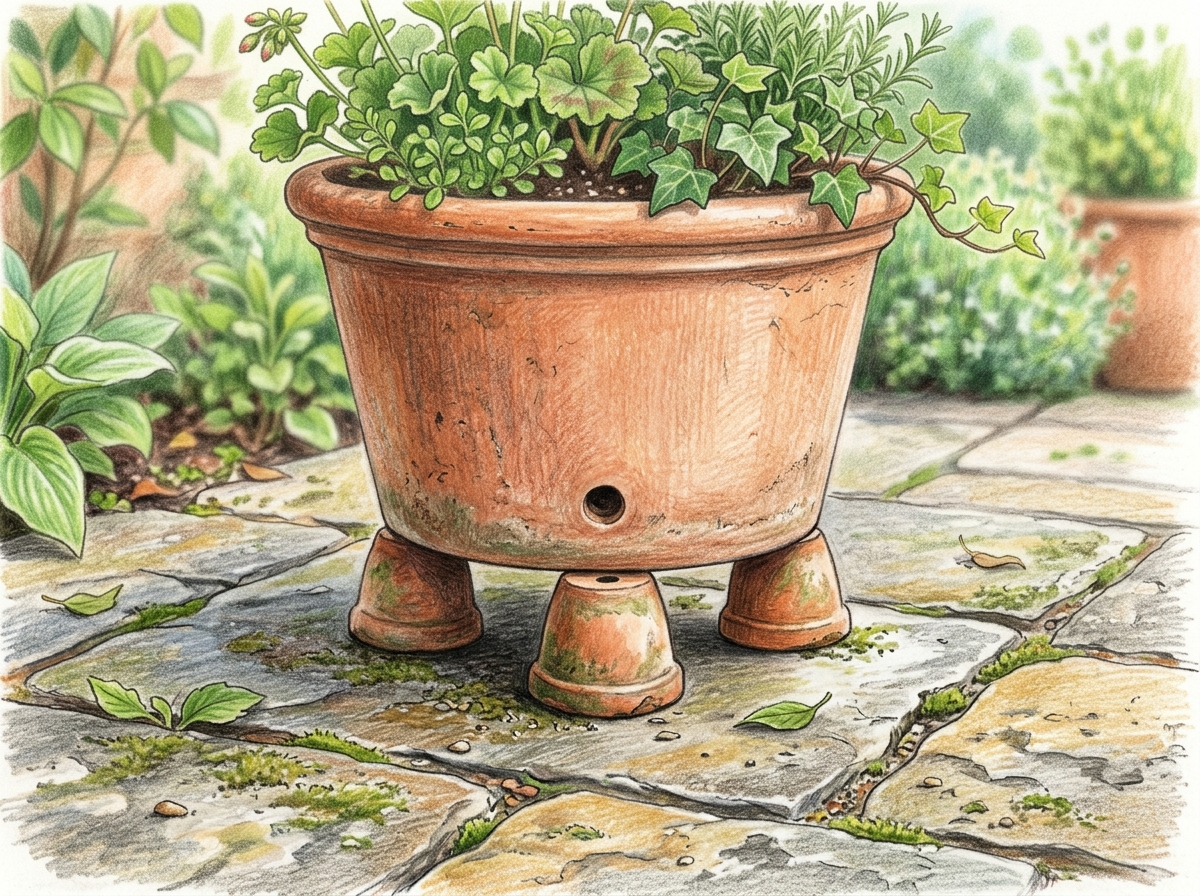 Raise Terracotta Pots onto Feet