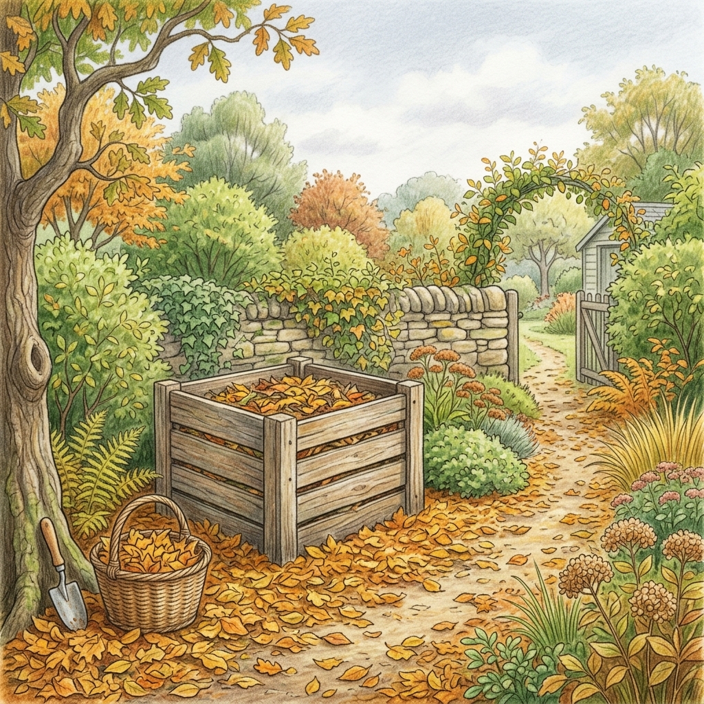 A garden in mid autumn