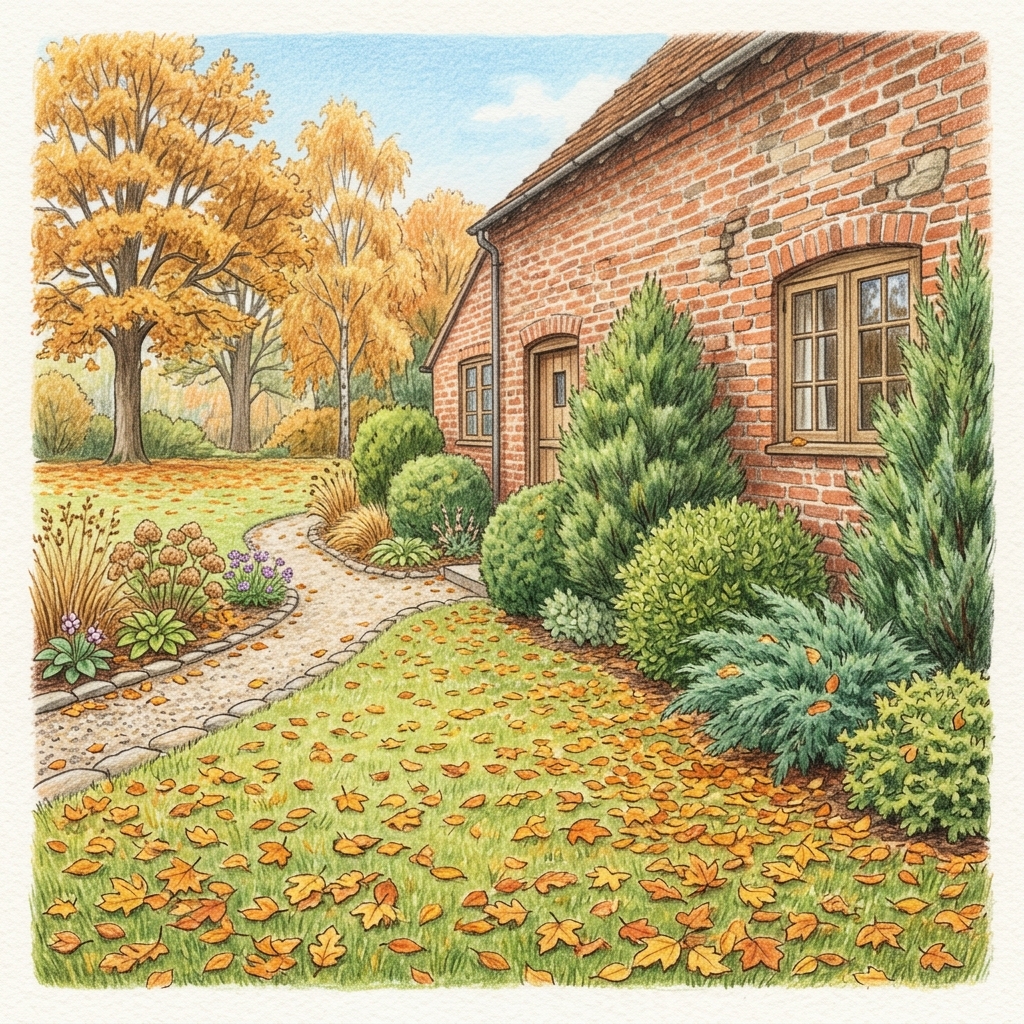 A garden in mid autumn