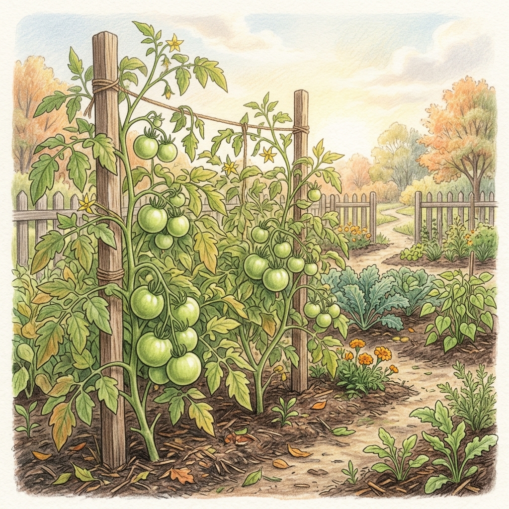 A garden in mid autumn