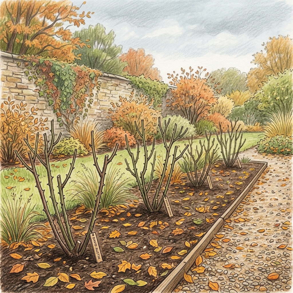 A garden in mid autumn