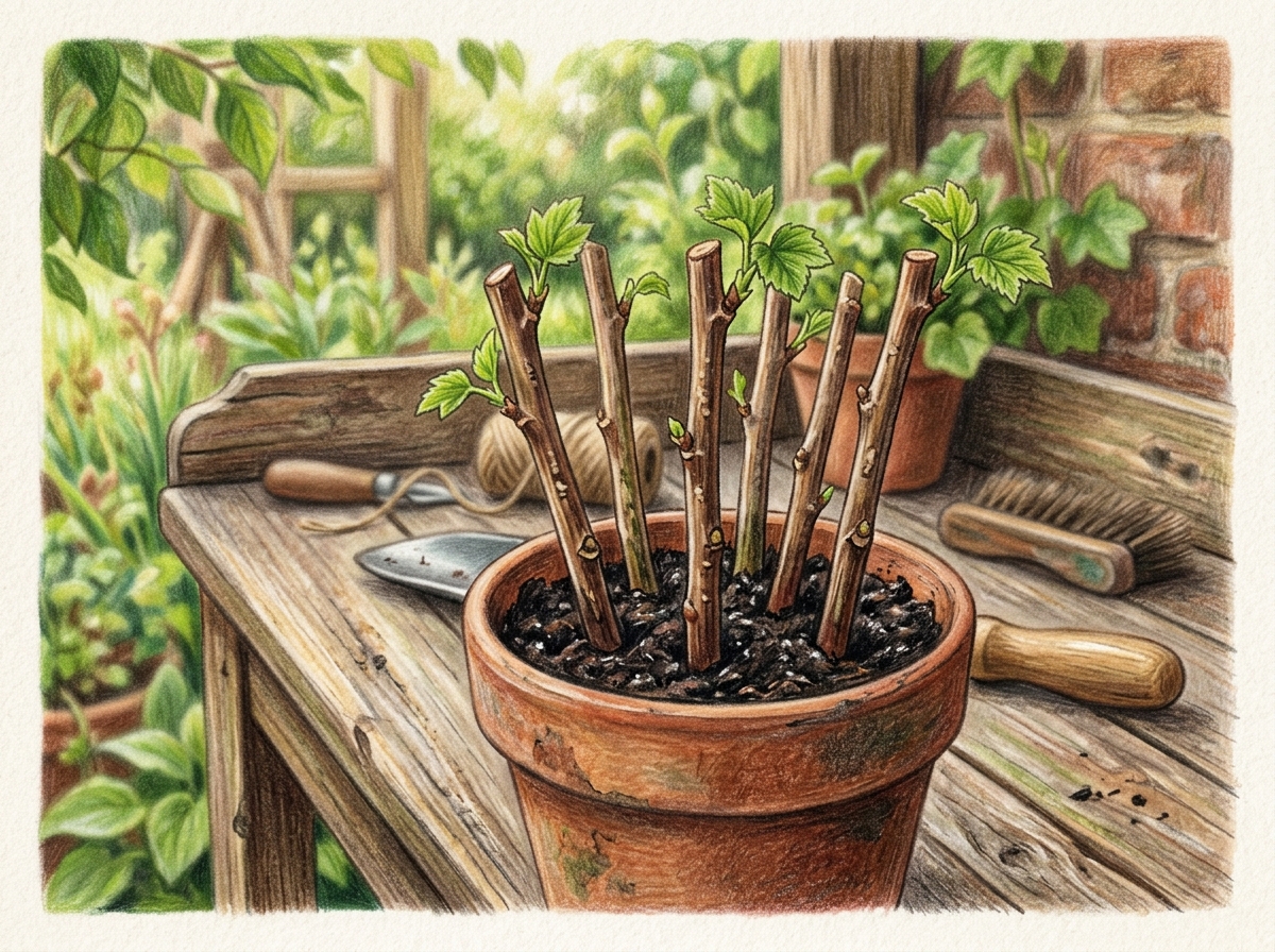 Take Hardwood Cuttings from Blackcurrant Bushes