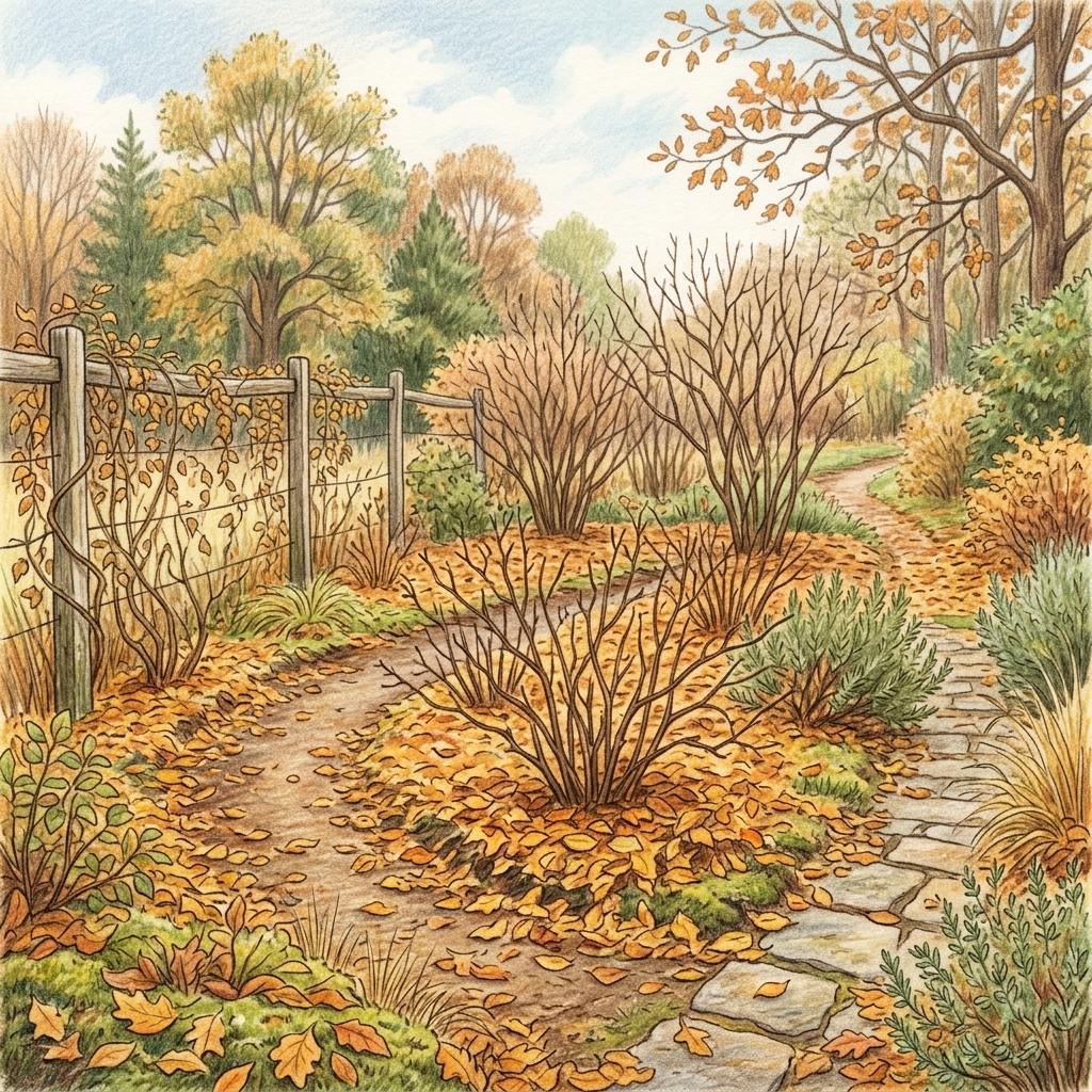 A garden in mid autumn