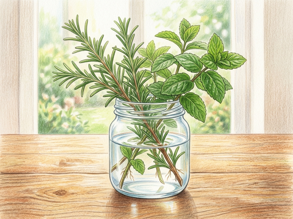 Grow New Herbs from Cuttings in Water