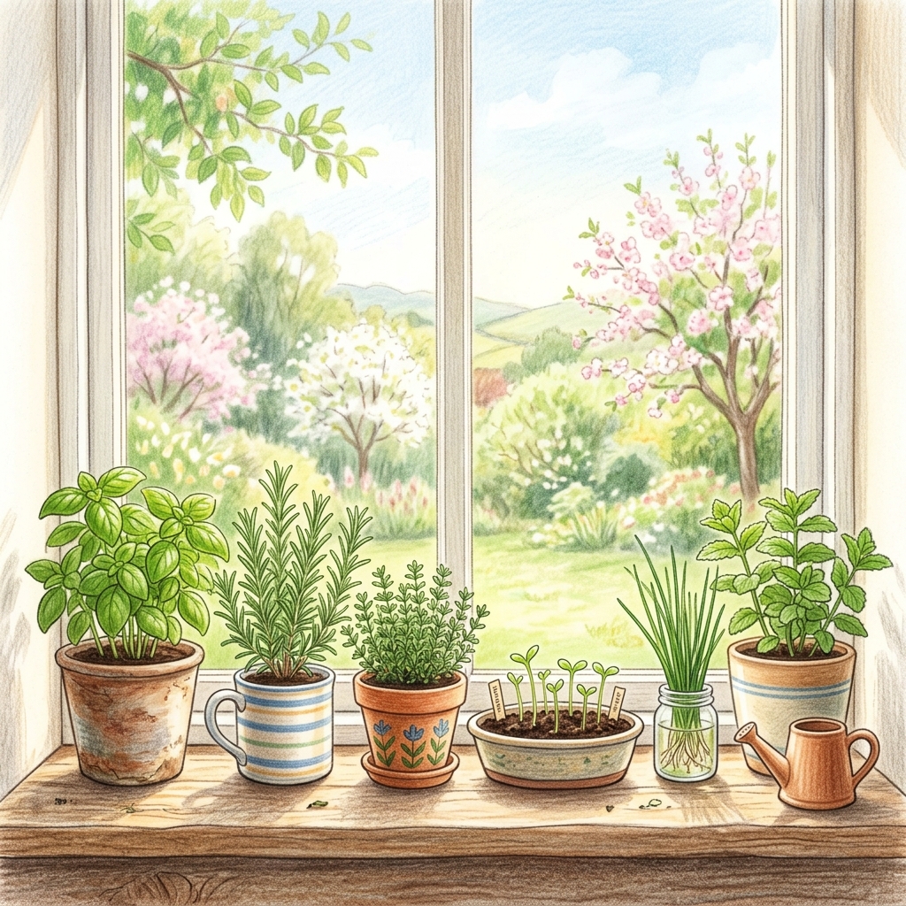 A garden in mid spring