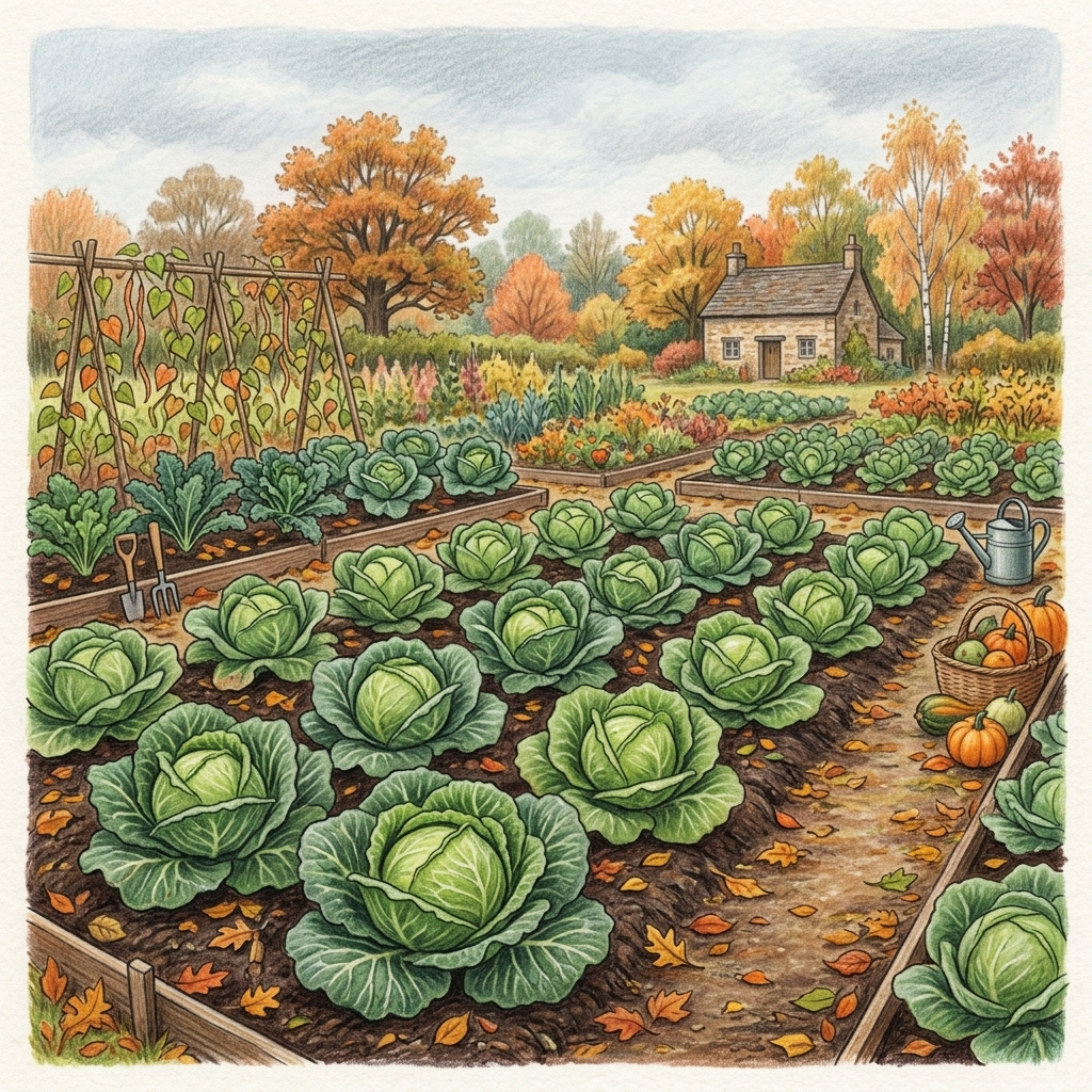 A garden in mid autumn