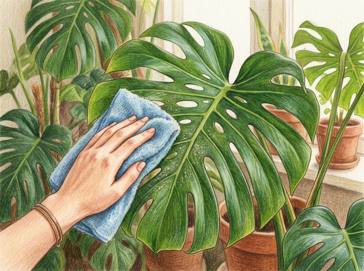Dust Houseplant Leaves for Autumn Sunlight