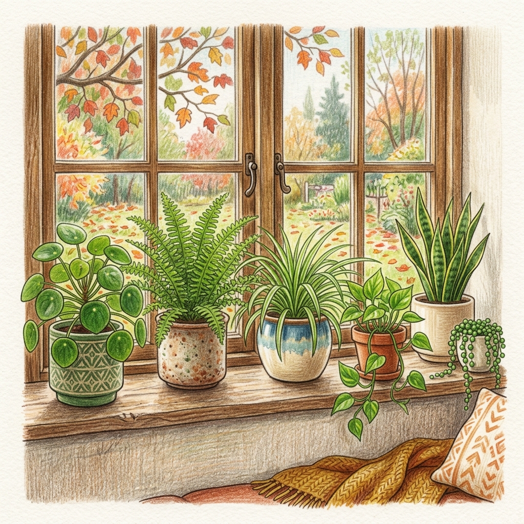 A garden in mid autumn