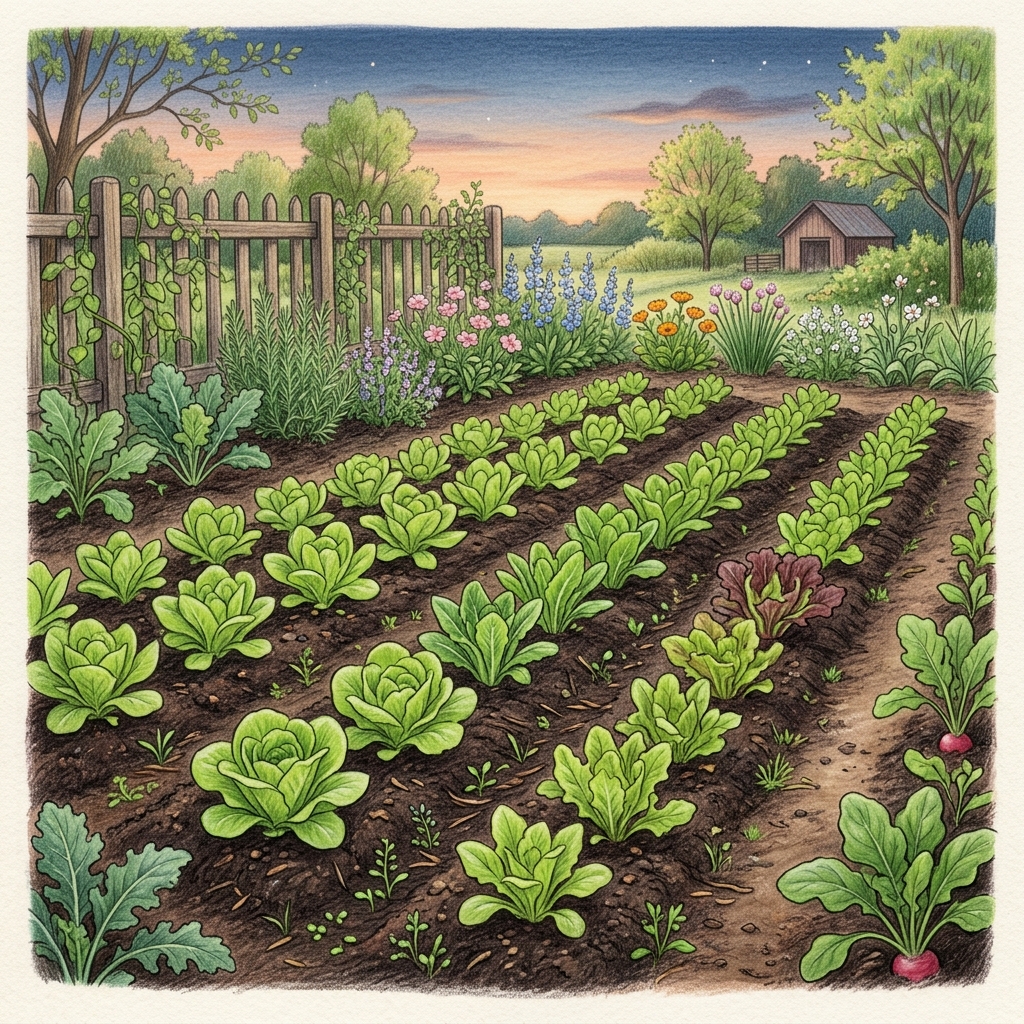 A garden in mid spring