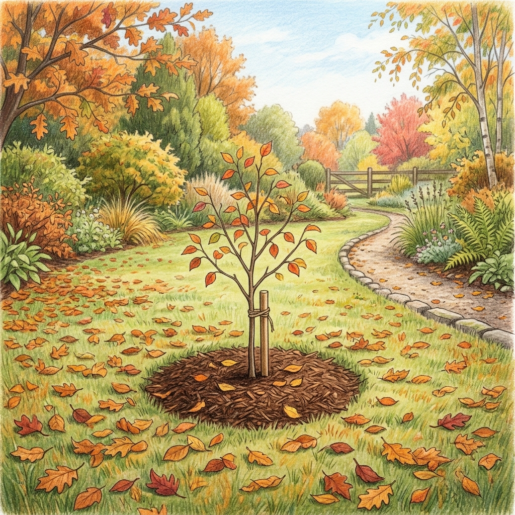 A garden in mid autumn