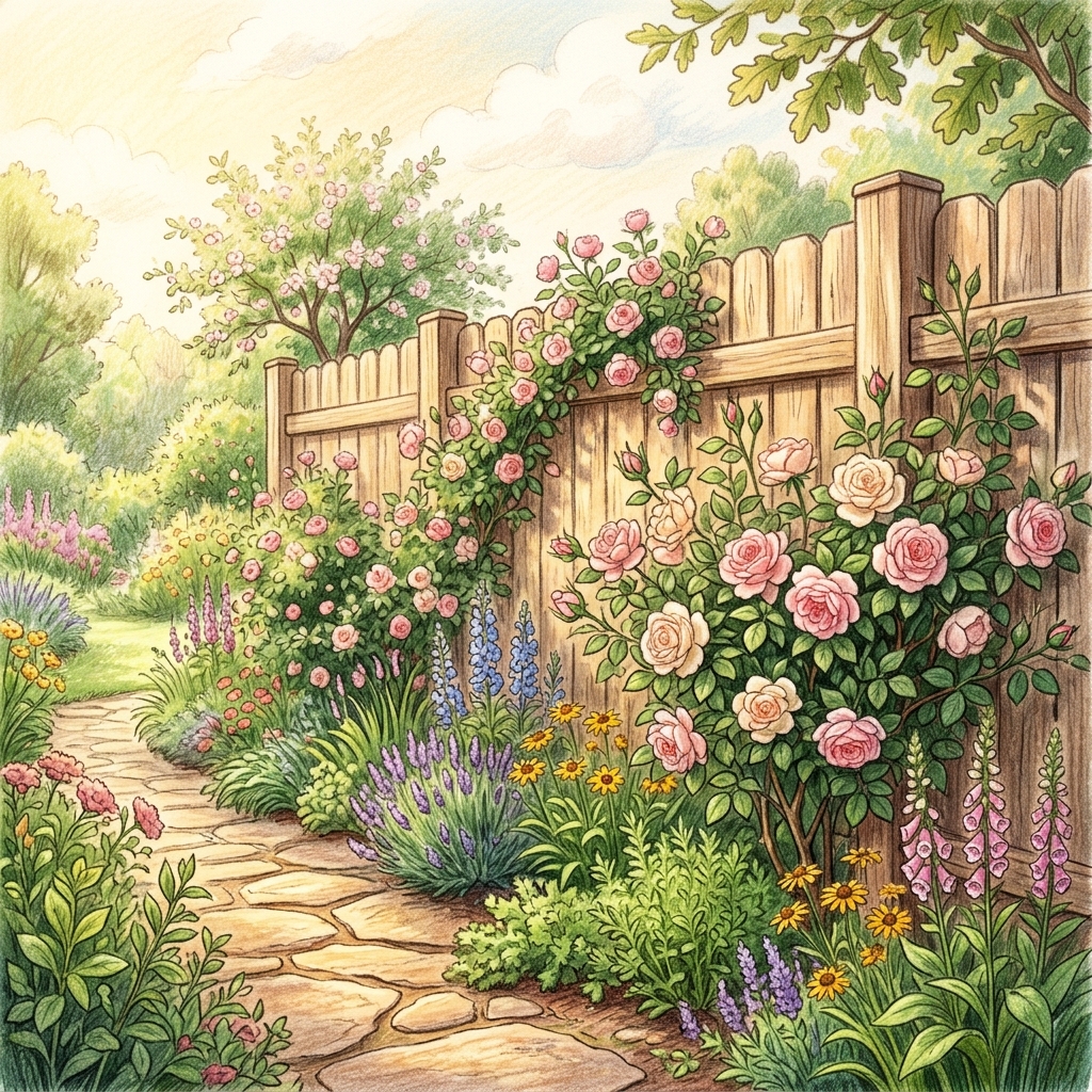 A garden in mid spring