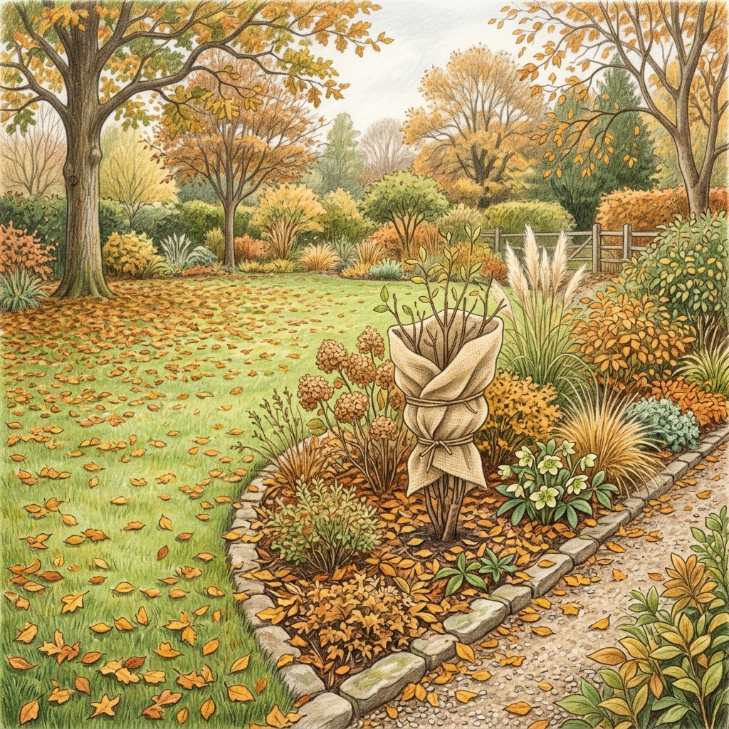 A garden in mid autumn