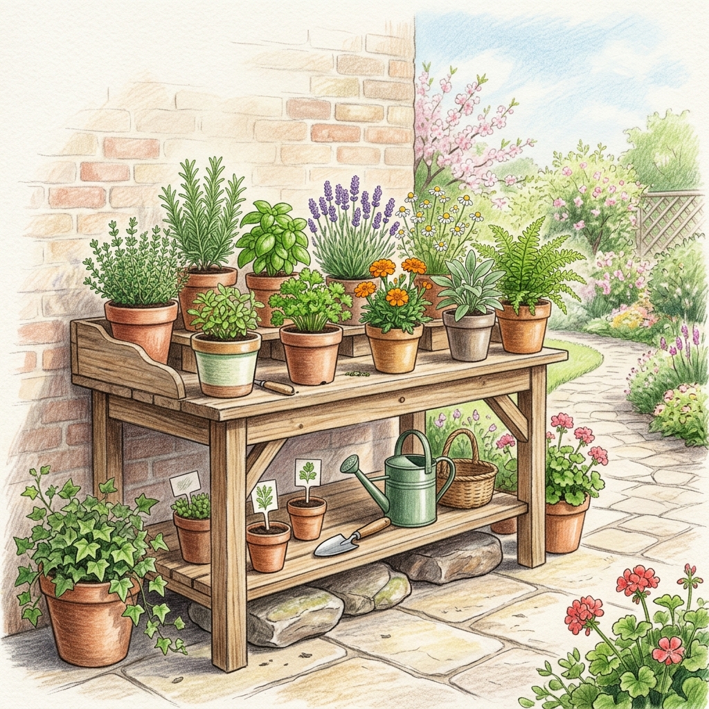 A garden in mid spring