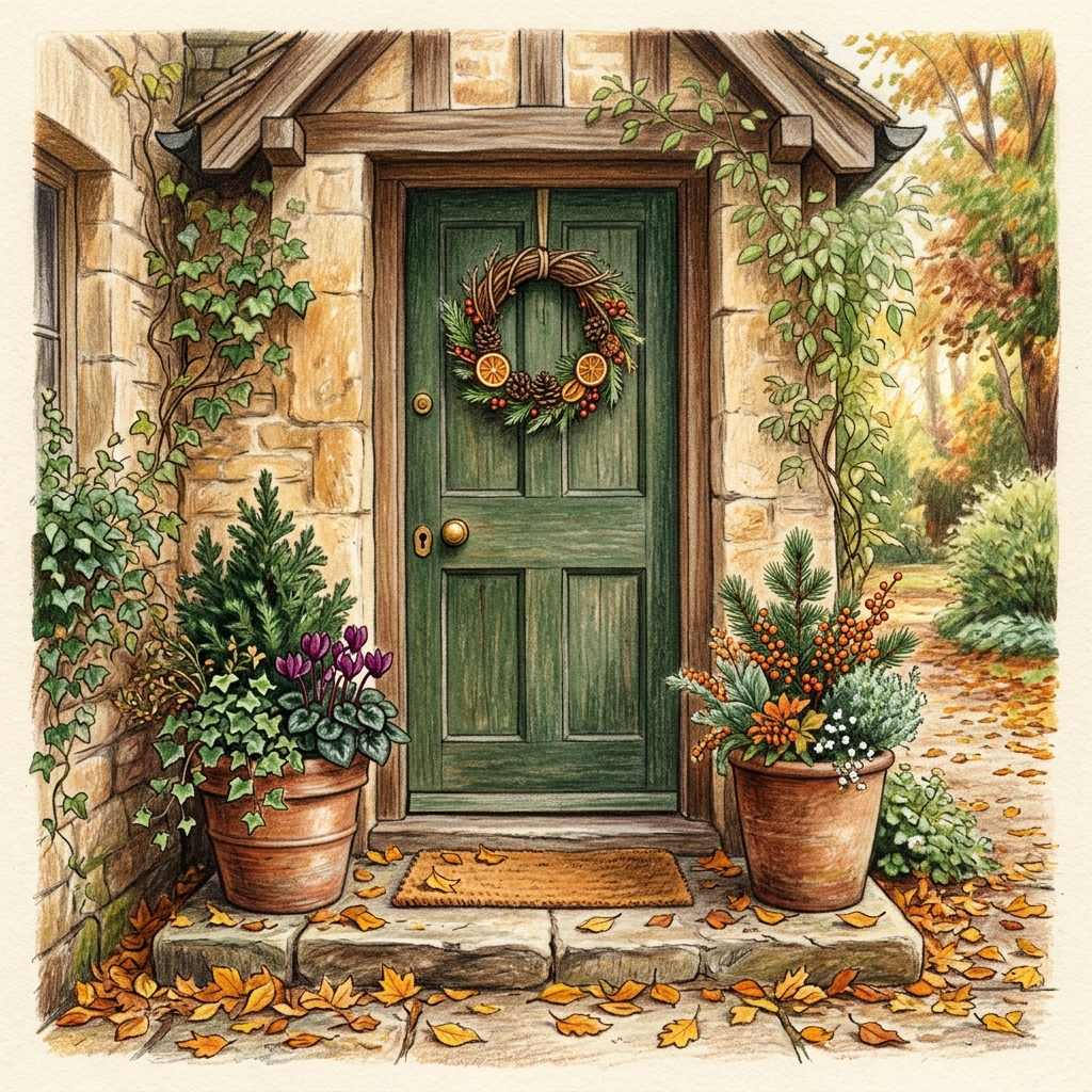 A garden in mid autumn