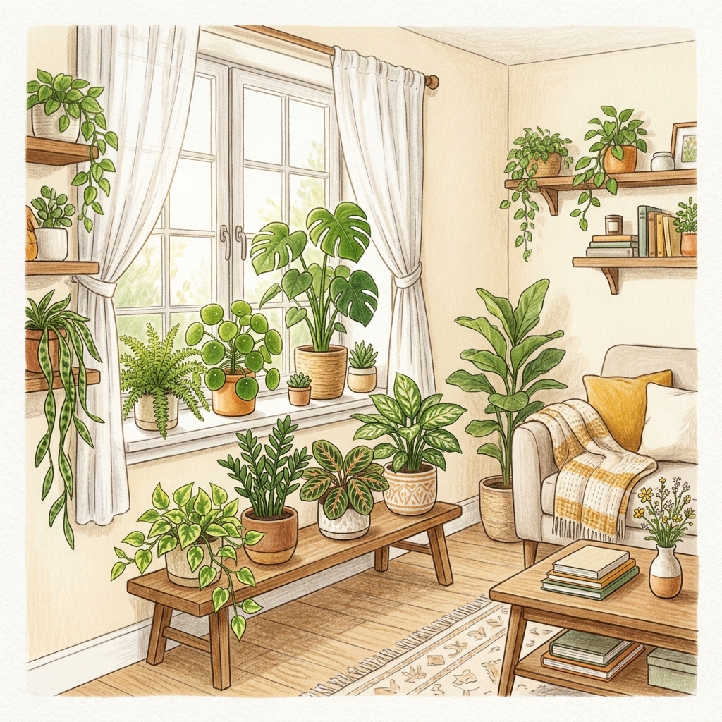 A garden in mid spring