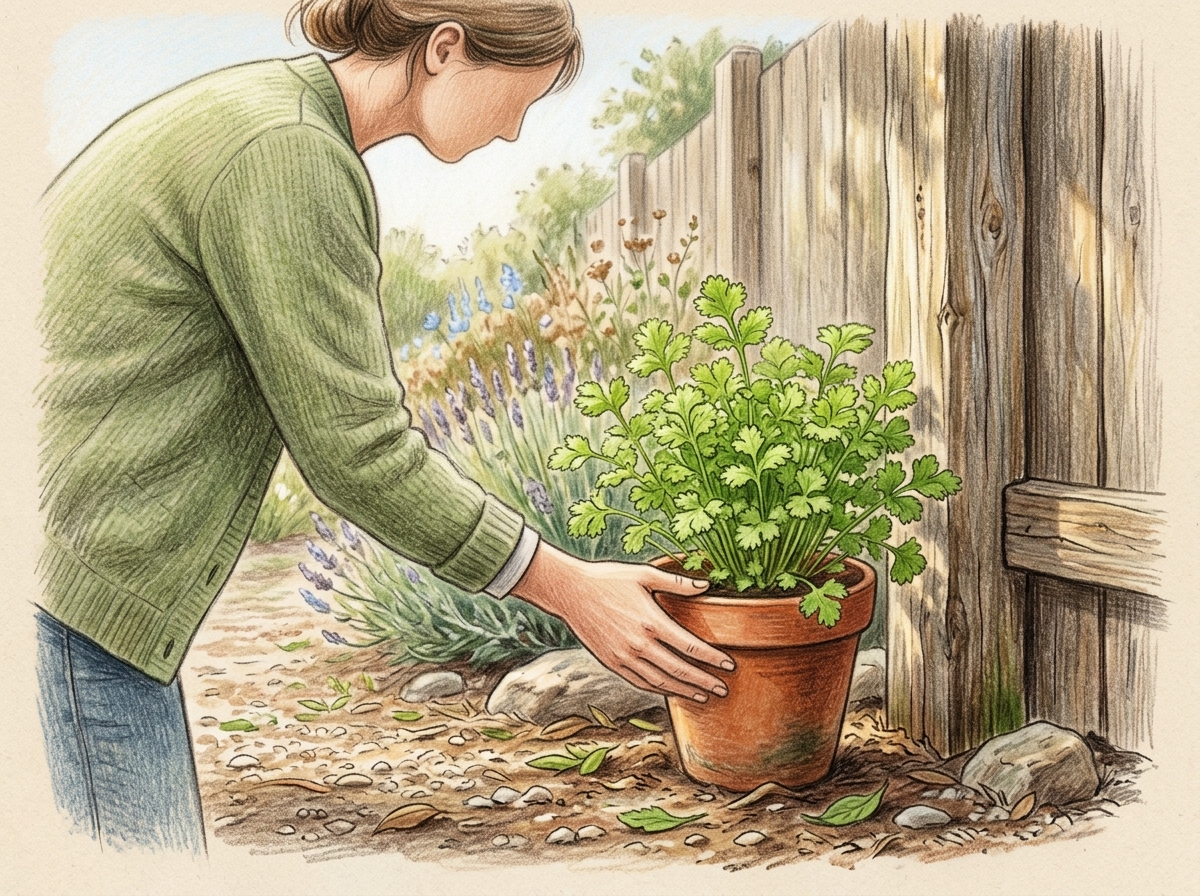 Move Sensitive Potted Herbs into Afternoon Shade