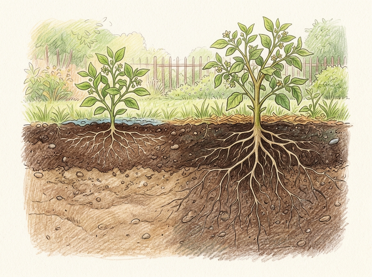 Water Deeply and Less Often for Stronger Roots