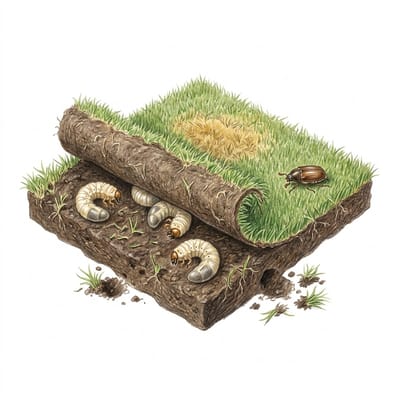 Lawn grubs, illustration