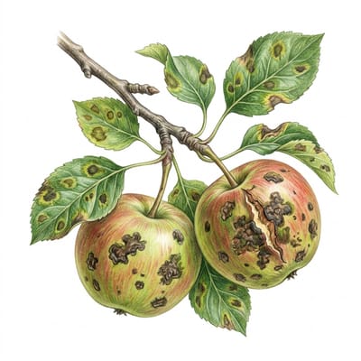 Apple scab, illustration