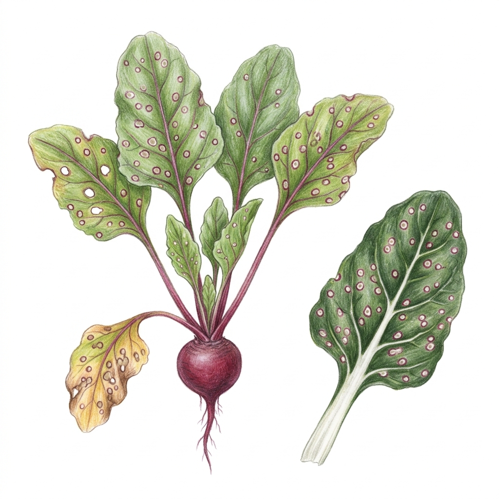 Cercospora leaf spot (Cercospora beticola), illustration