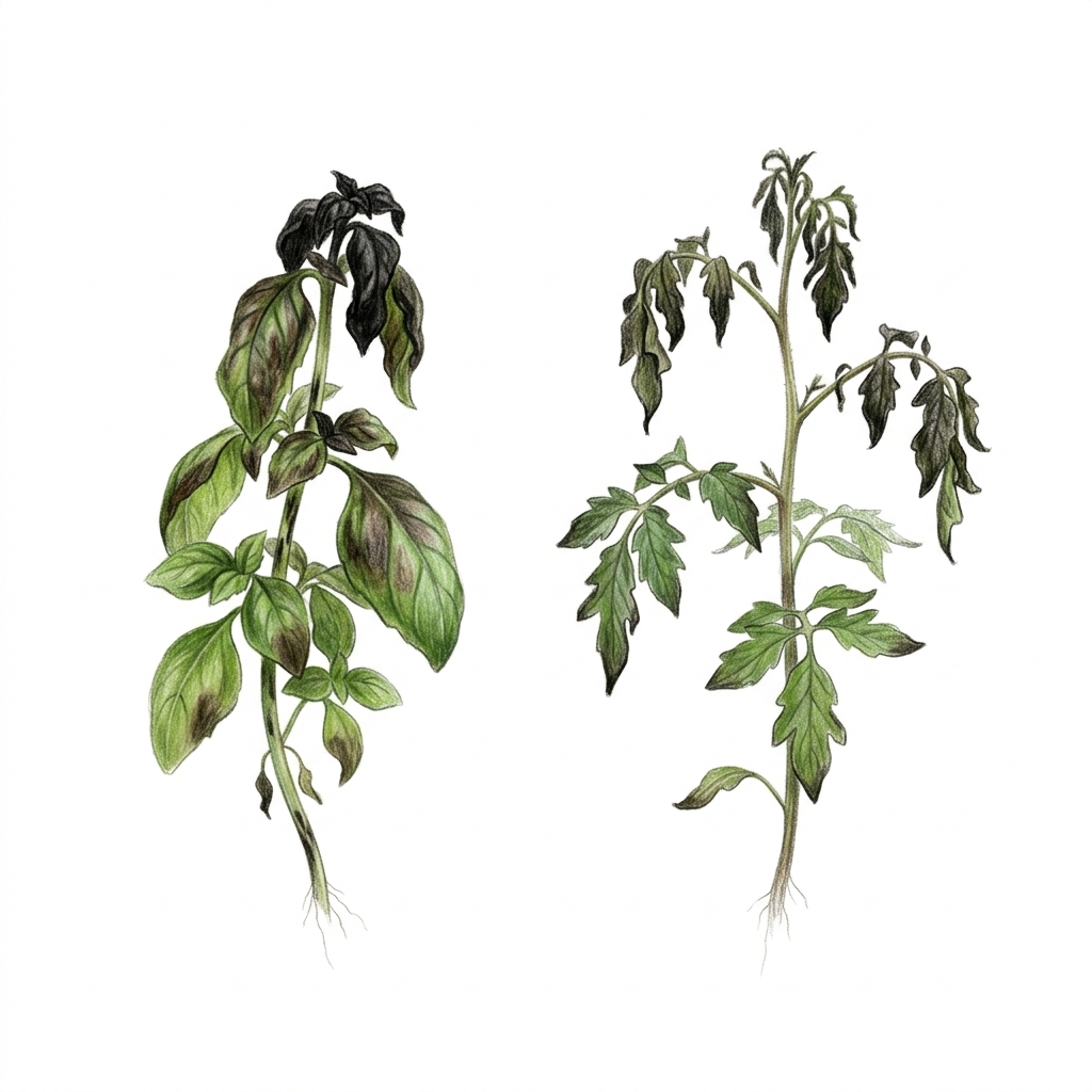 Cold and frost damage, illustration