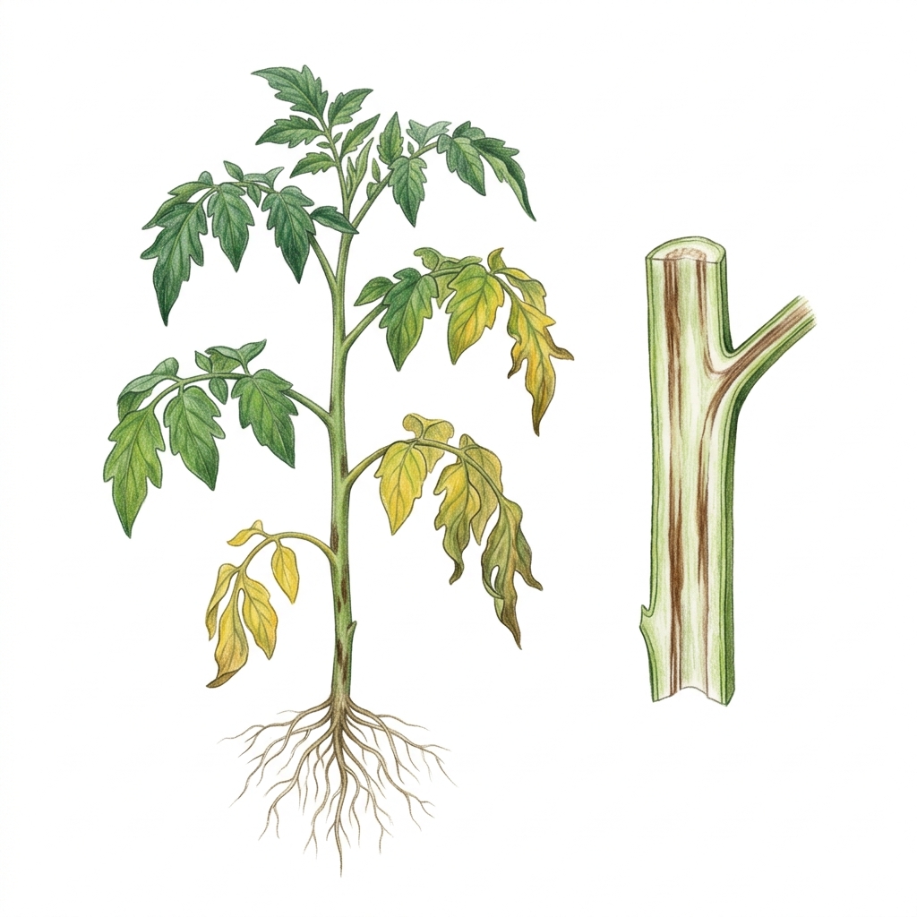 Fusarium wilt (Fusarium oxysporum), illustration