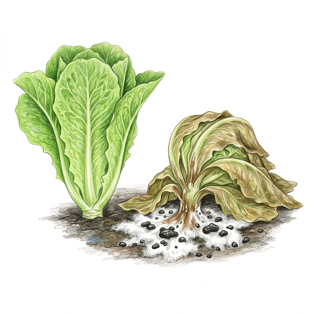 Lettuce drop (Sclerotinia sclerotiorum and Sclerotinia minor), illustration