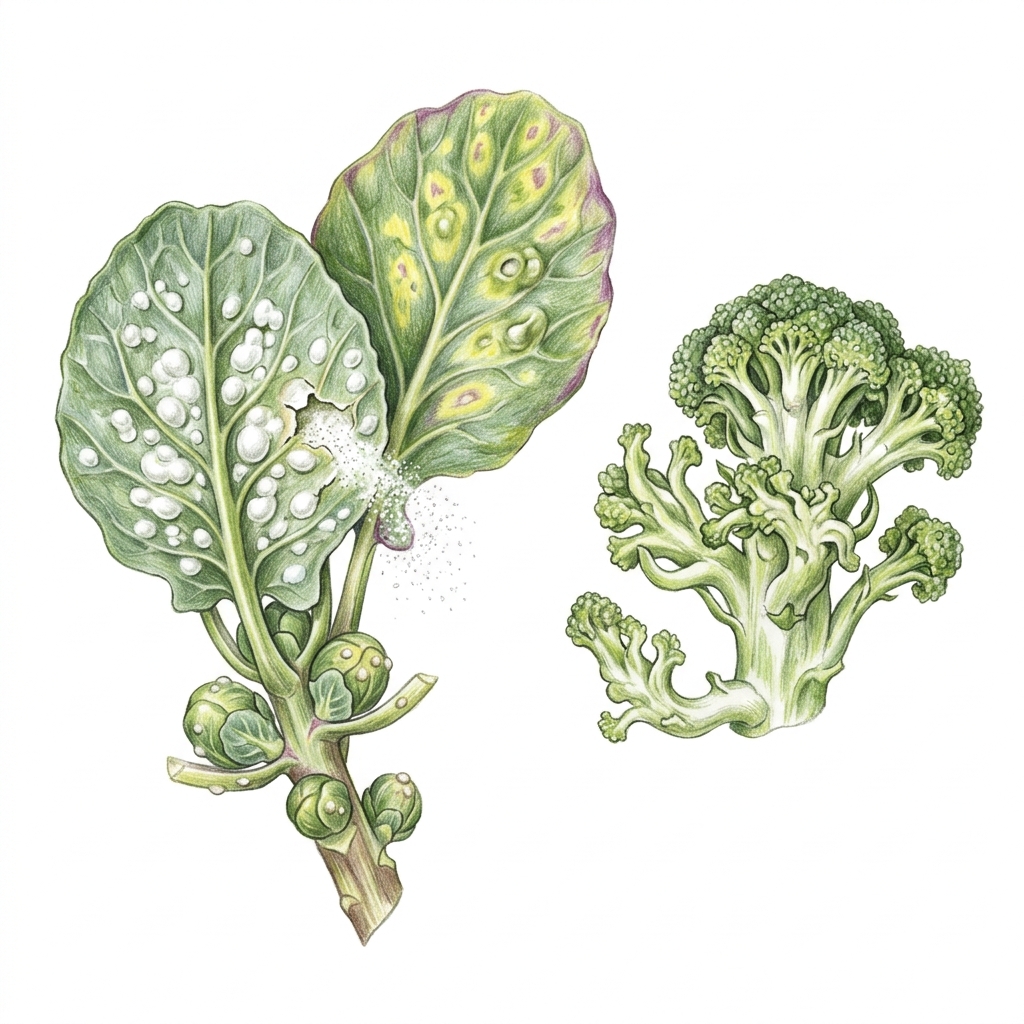 White blister (Albugo candida and related Albugo and Pustula species), illustration