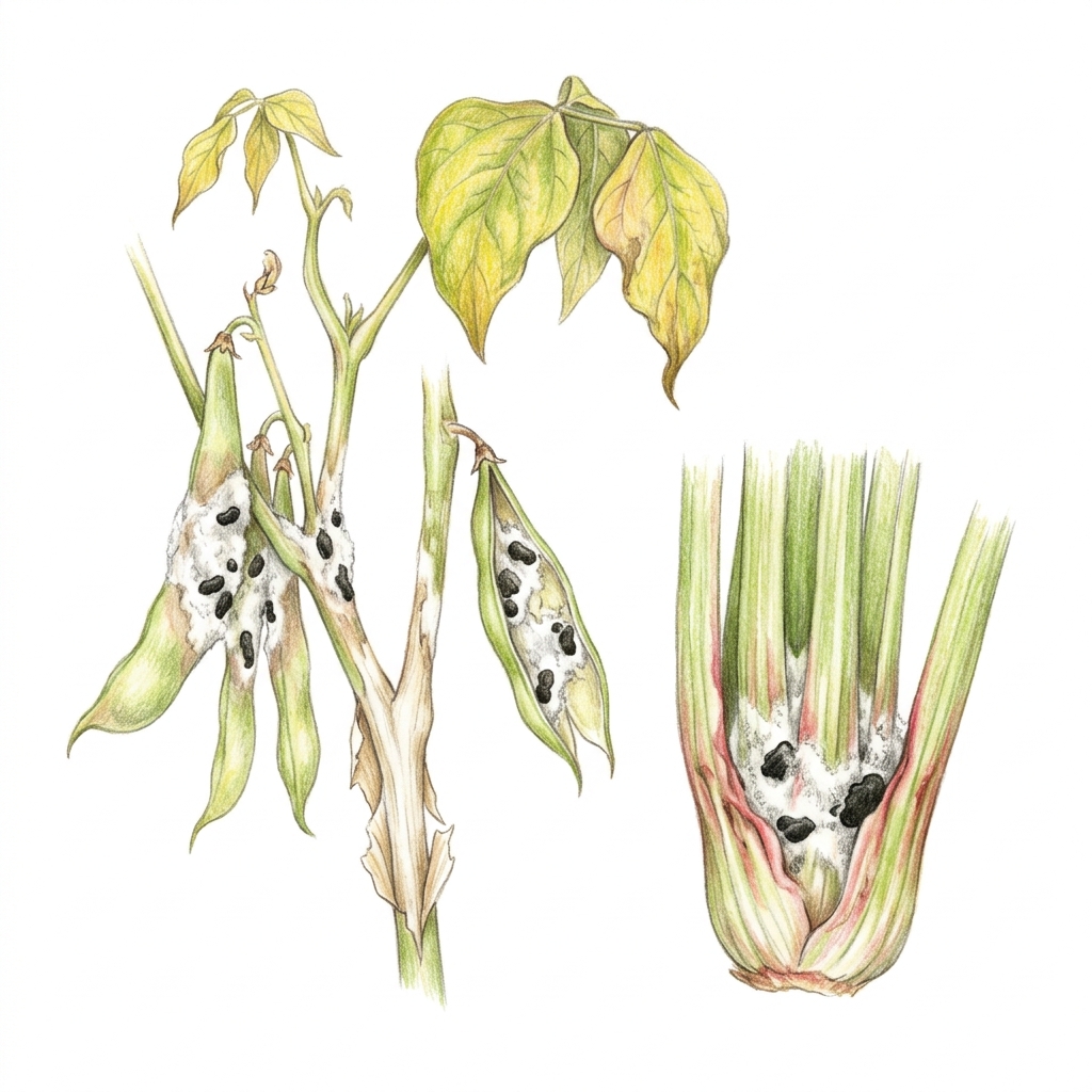 White mould (Sclerotinia sclerotiorum), illustration