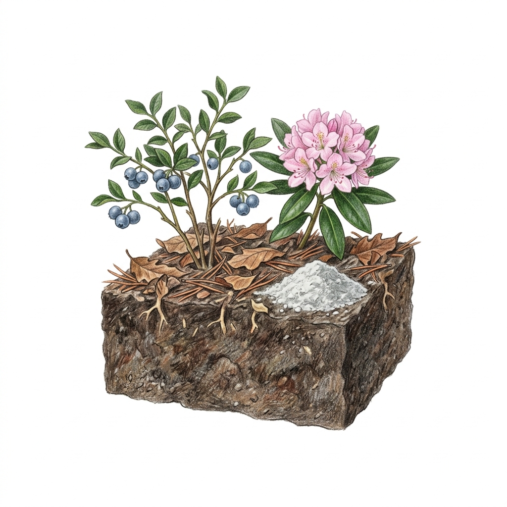 Acidic soil, illustration