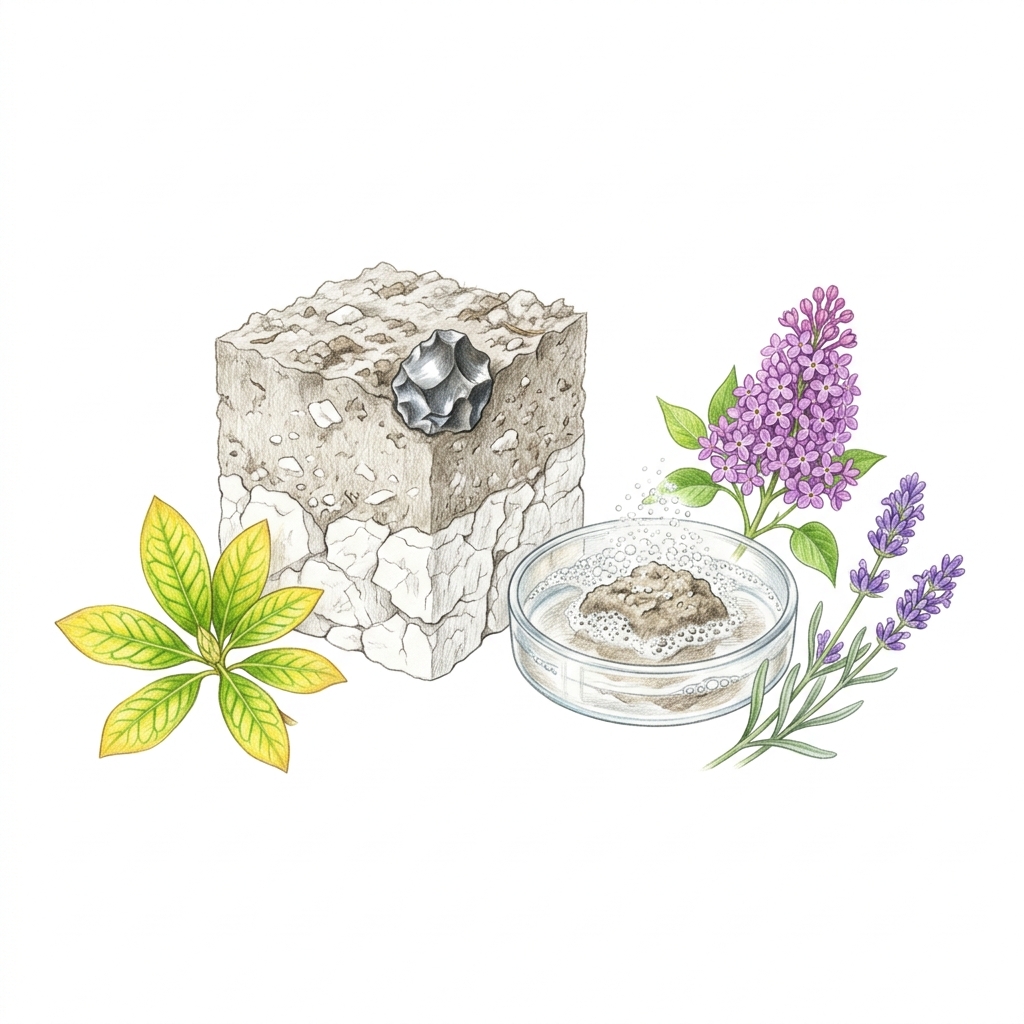 Alkaline and chalky soil, illustration