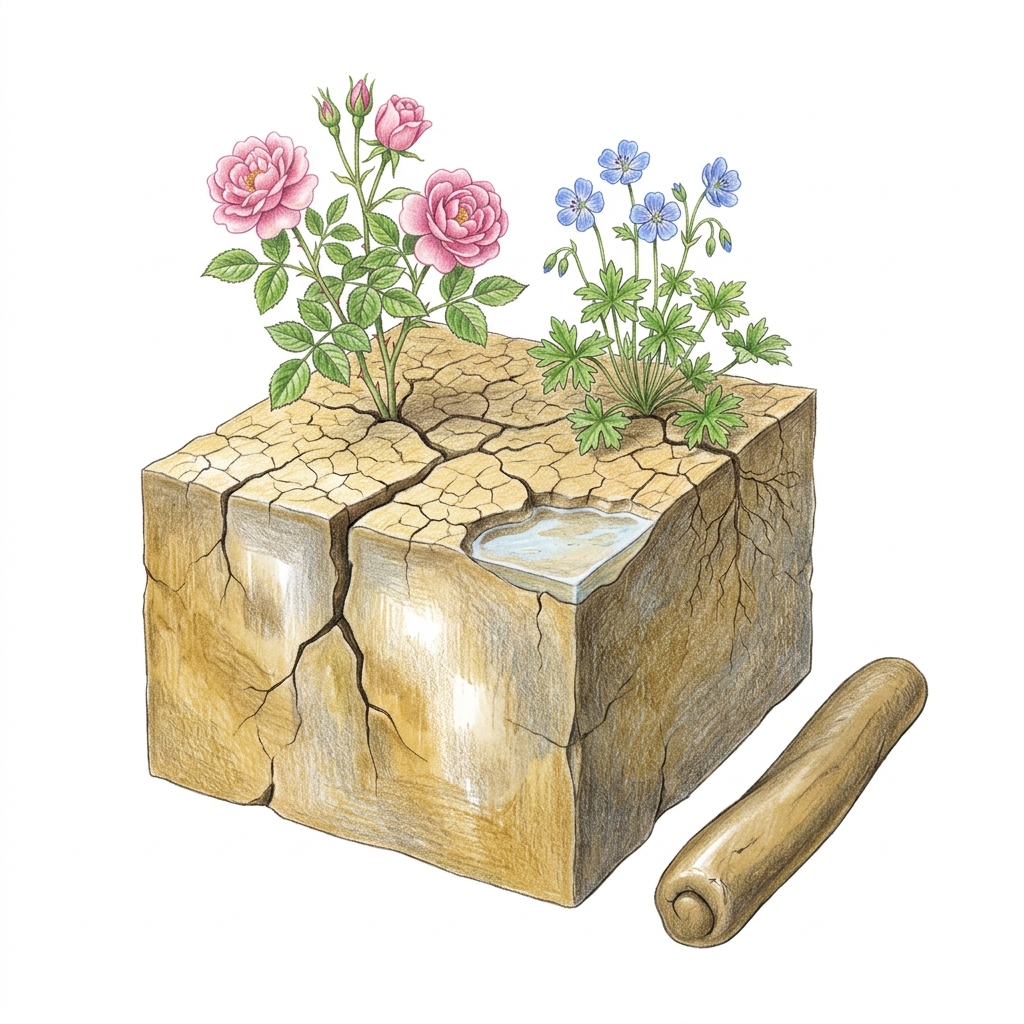 Clay soil, illustration