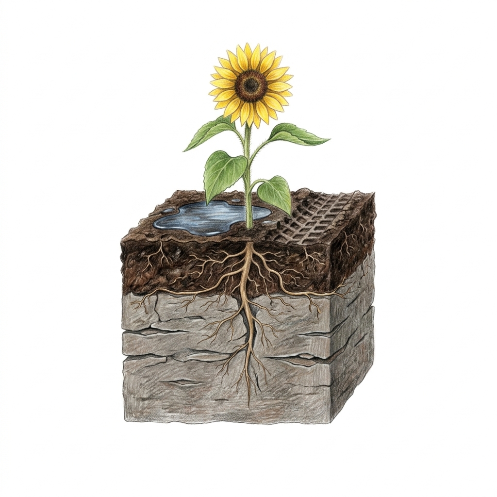 Compacted soil, illustration