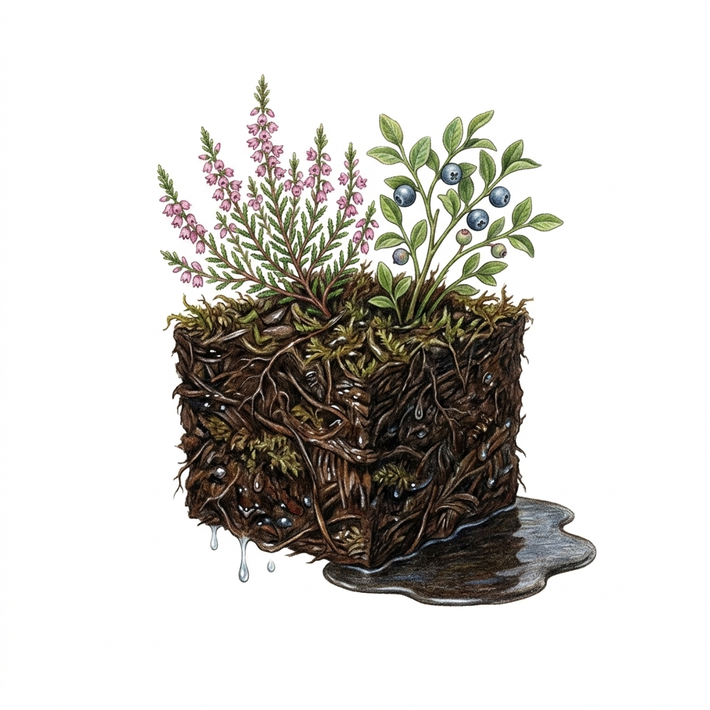 Peaty soil, illustration