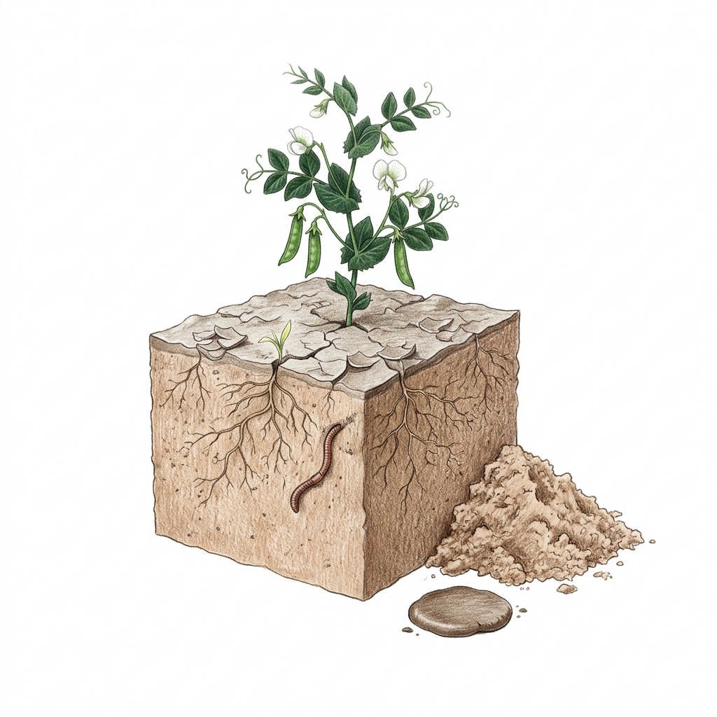 Silty soil, illustration