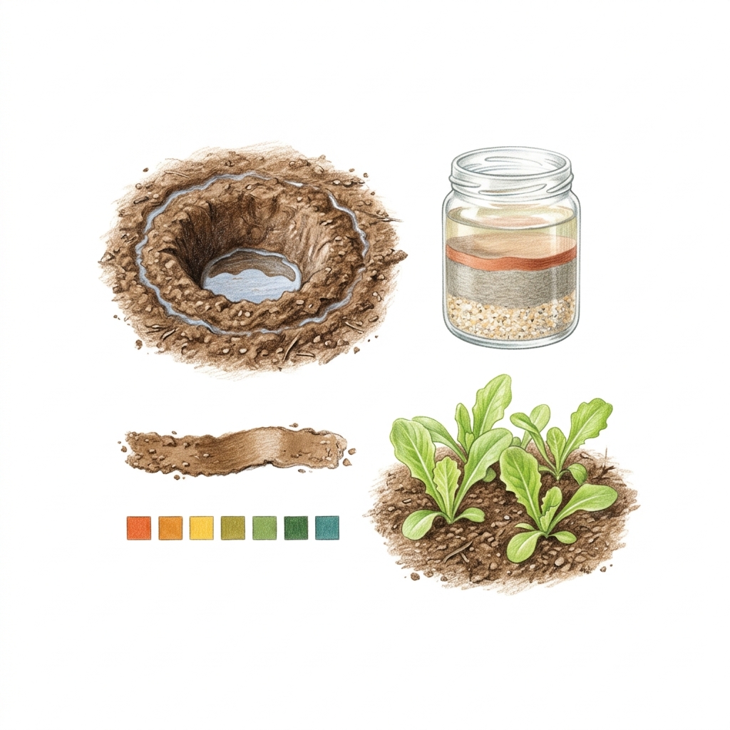 Soil testing, illustration