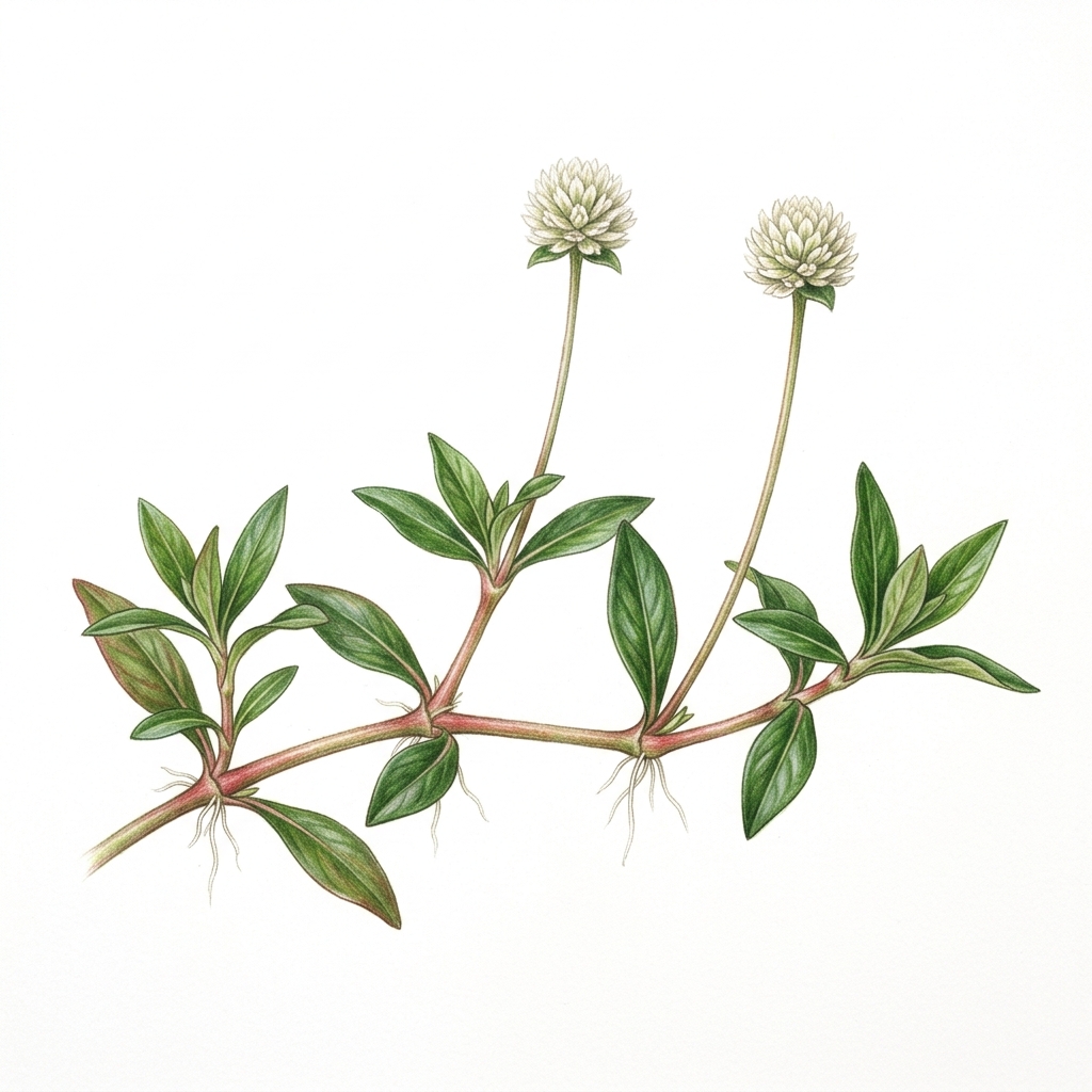 Alligator weed (Alternanthera philoxeroides), illustration