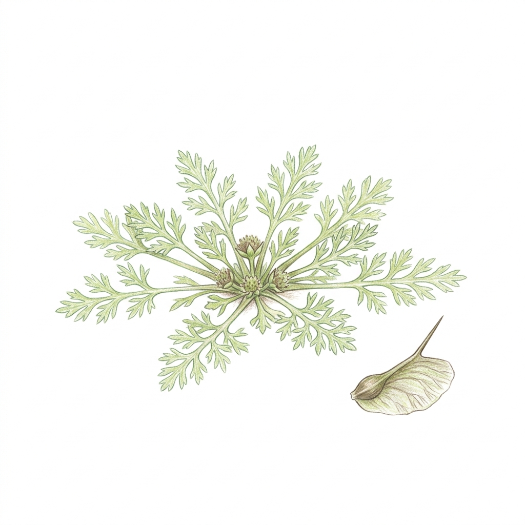 Bindii (Soliva sessilis), illustration
