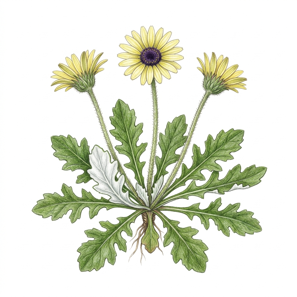 Capeweed (Arctotheca calendula), illustration