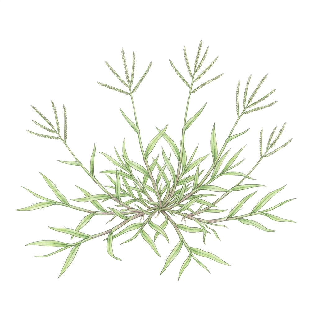 Crabgrass (Digitaria sanguinalis), illustration