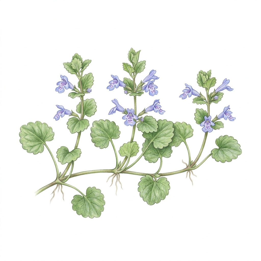 Creeping Charlie (Glechoma hederacea), illustration