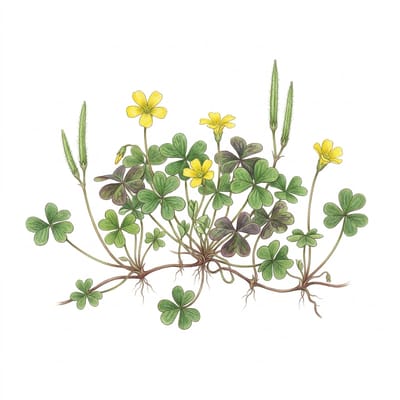 Creeping oxalis, illustration